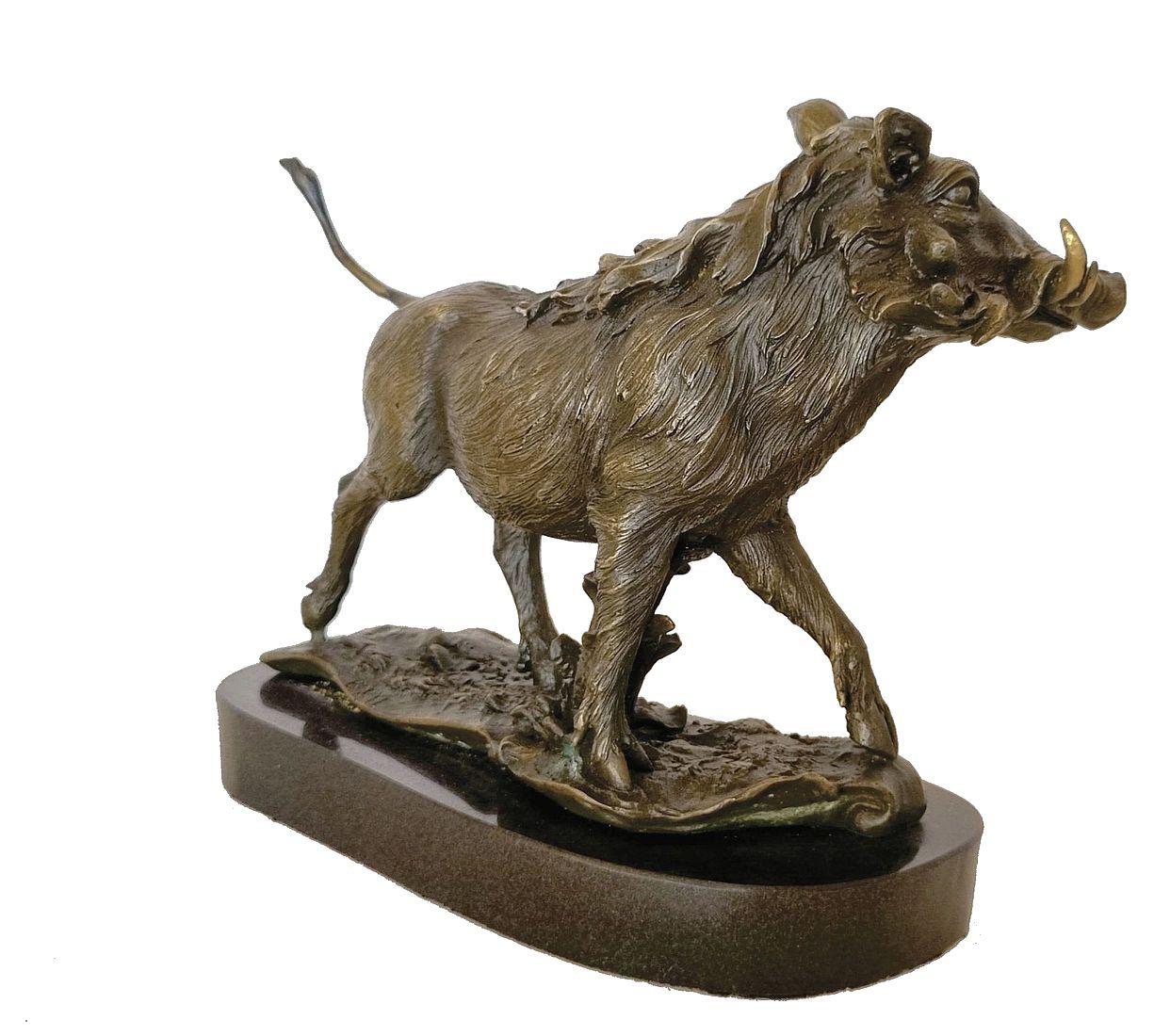 Bronze Warthog sculpture - Naturalistic Sculpture by Zawadi