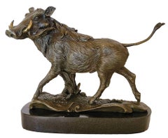 Used Bronze Warthog sculpture