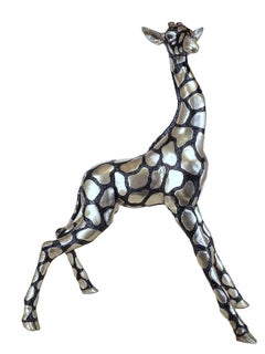Giraffe baby silver sculpture