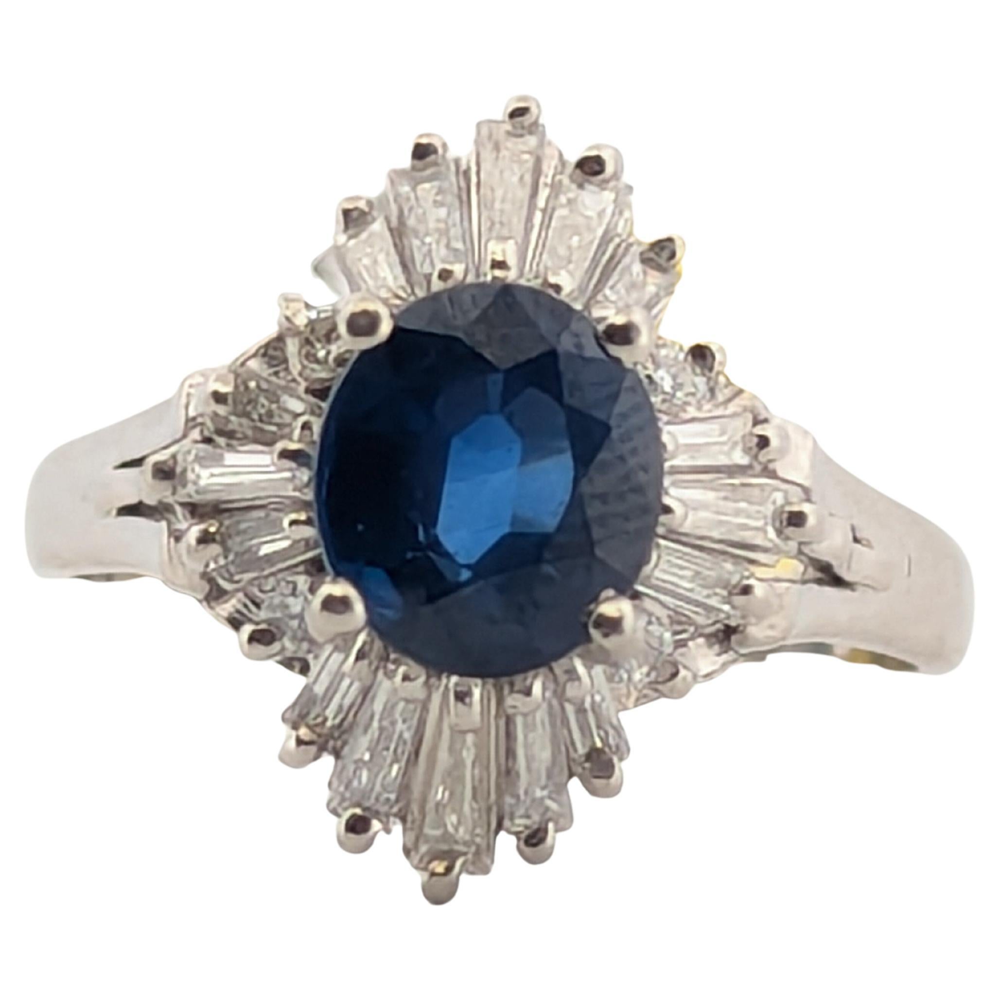 Zayne  Bague en platine avec saphir bleu royal certifié AIG de 1,57 carat, taille 6 en vente