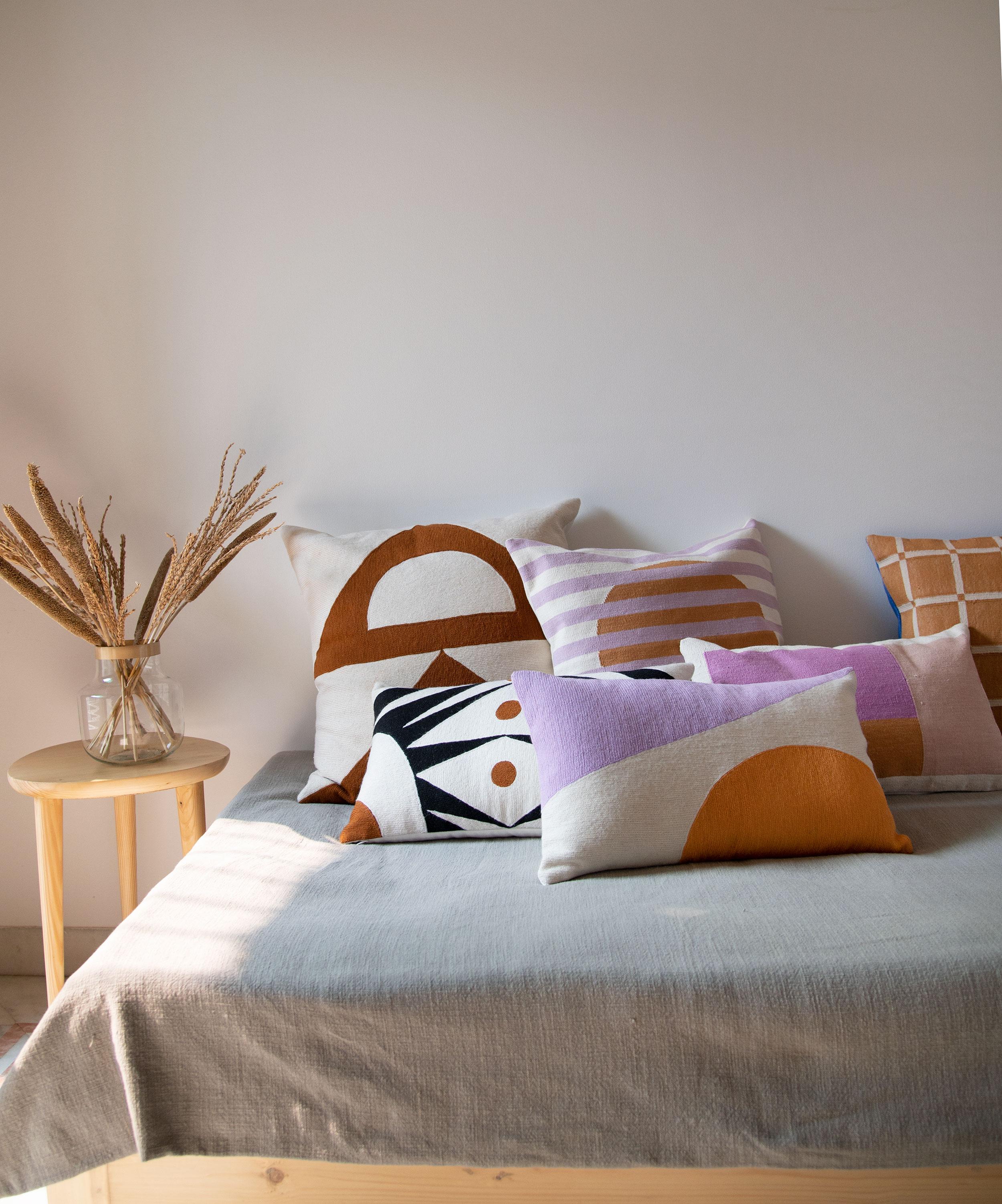 Modern Zaza Colorblock Pillow For Sale