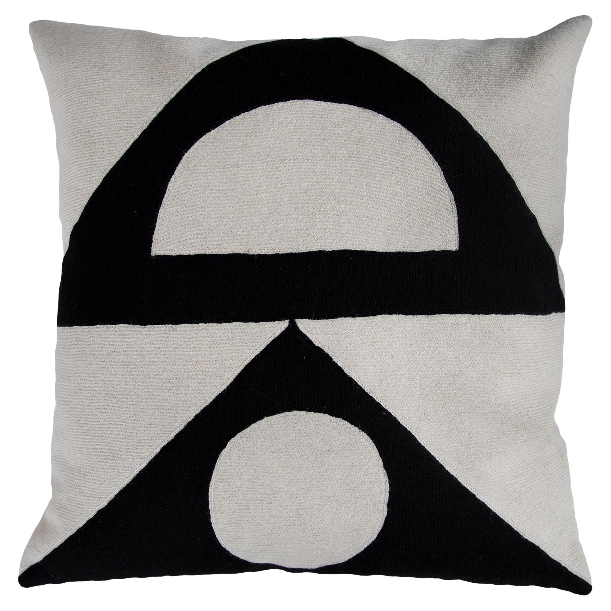Zaza Shapes Pillow, Black For Sale