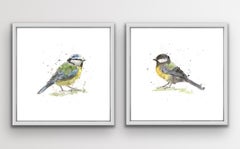 Blue Tit and Great Tit Diptych