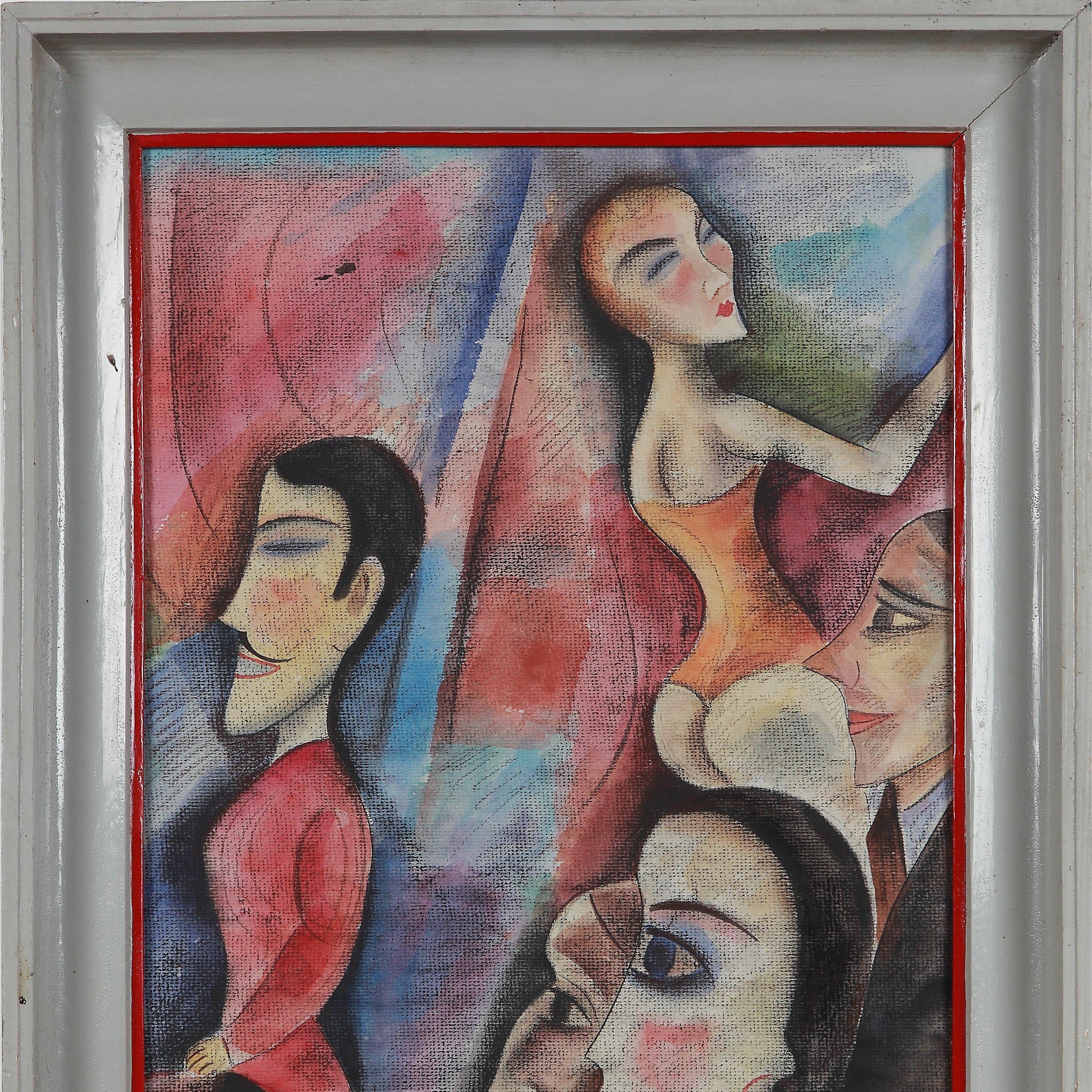 Mixed Media on papier. Signed lover left: ZAZA. Dated irrecognizable. Framed. Measurements: 26.57 x 15.16 in ( 67,5 x 38,5 cm )

Zaza Tuschmalischvili ( born 15 May 1960 in Skra, Georgia ) is a Georgian painter, living and working in Berlin since