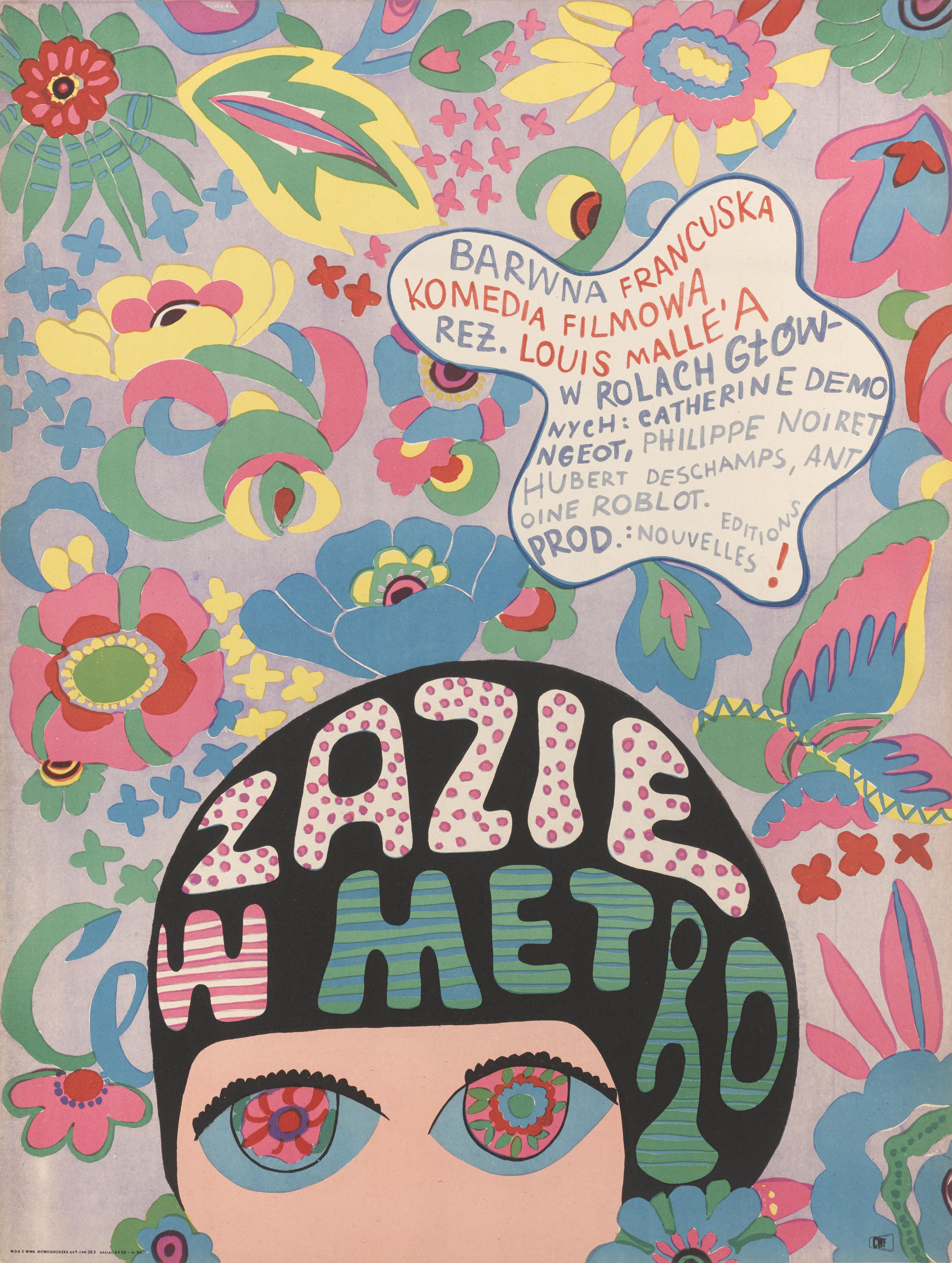 Original Polish film poster for the 1960 French New Wave film directed by Louis Malle and starring Catherine Demongeot, Philippe Noiret, Hubert Deschamps, Vittorio Capriolo and Yvonne Clech.  This beautifully colourful poster designed by the Polish