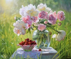 Nature morte aux pivoines et aux cerises