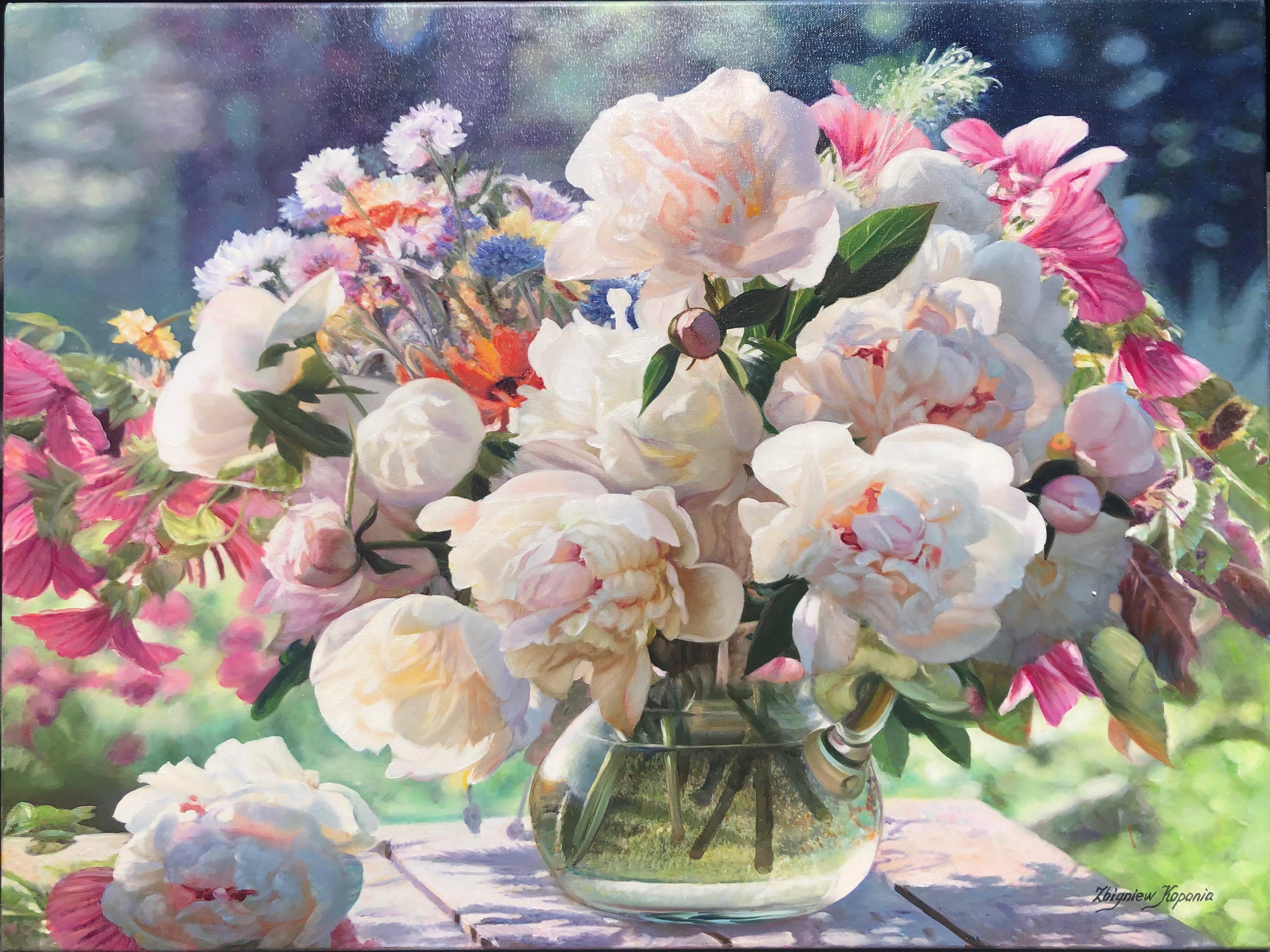Zbigniew Kopania Still-Life Painting - Summer Bouquet Oil On Canvas