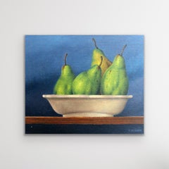 Still life with pears - Figurative Oil Painting, Realism, Polish art