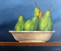 Still life with pears - Figurative Oil Painting, Realism, Polish art