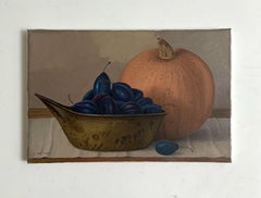 Still life with pumpkin - Figurative Oil Painting, Realism, Polish art