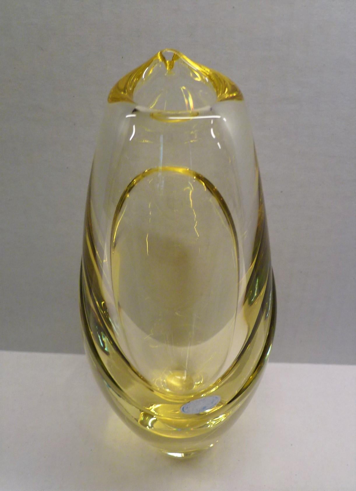 bohemian glass vase made in czechoslovakia