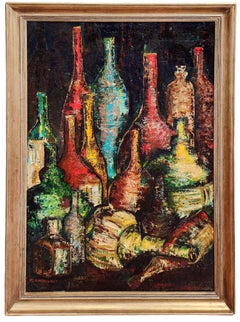 Natura morta di bottiglie, Modernista ceco, Pittura moderna del Medioevo, Color