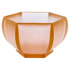 Zdenek Lhotsky Hexagonal Amber Glass Bowl