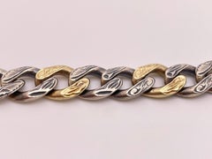 14K Yellow Gold Silver Two Tone ZDNY Gothic Bracelet