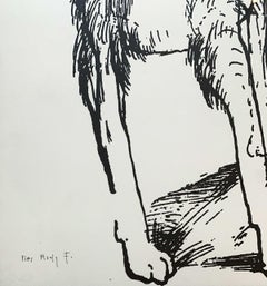 Marta F's dog - Contemporary Print, Figurative, Black & white, Polish artist