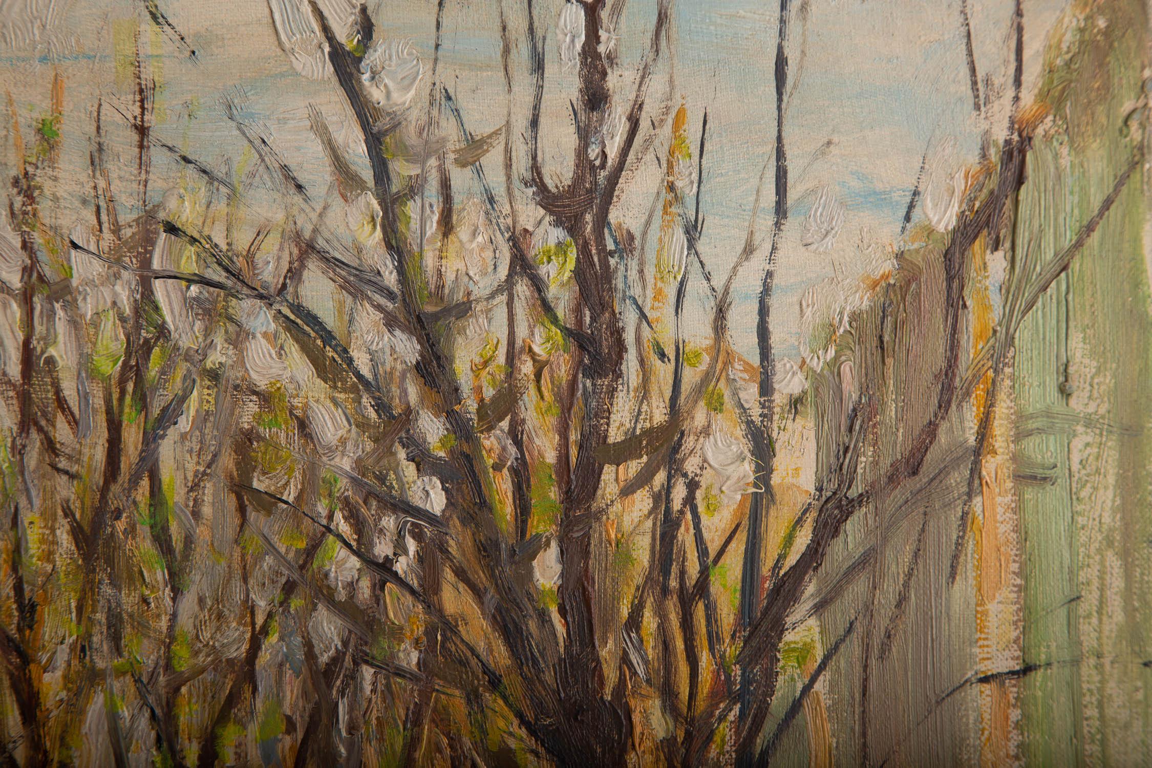 An He Pintura al óleo original impresionista 