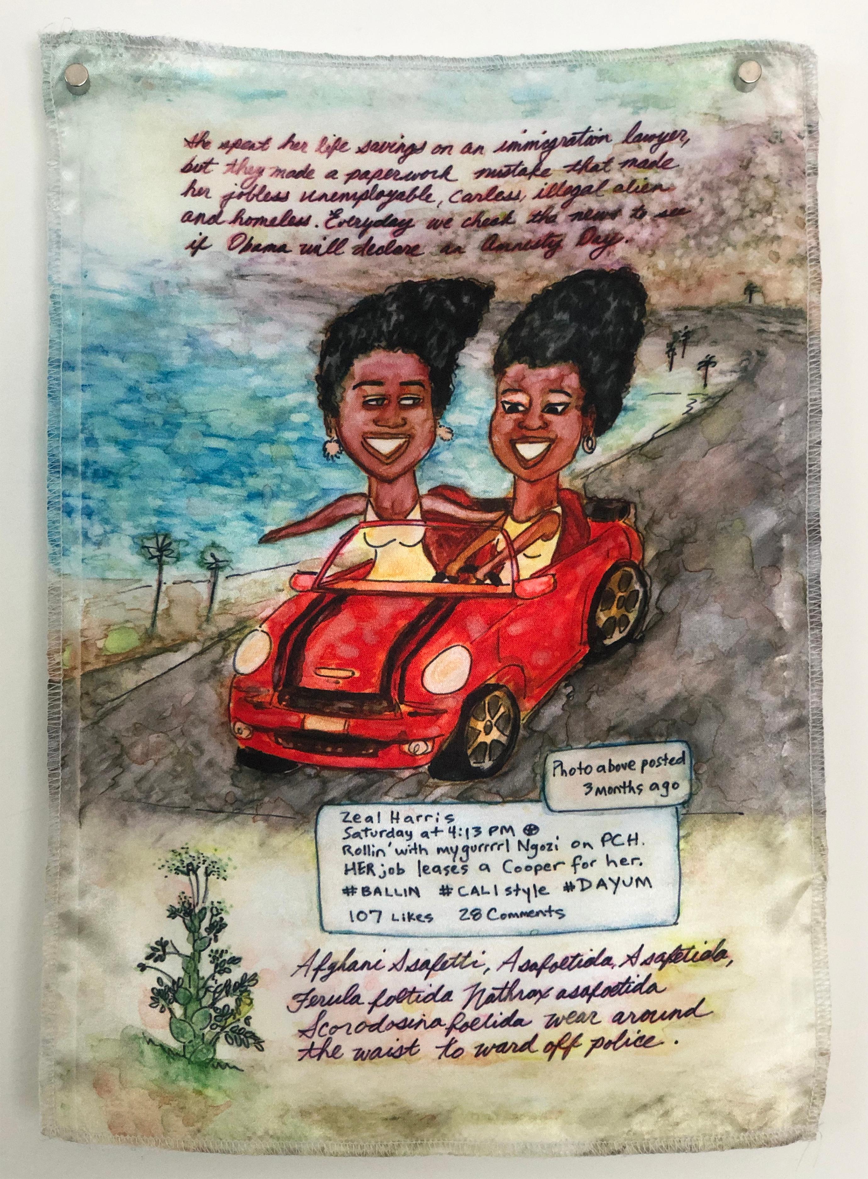 "Amnistia per Ngozi", sublimazione su tessuto - Print di Zeal Harris