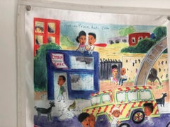 Mixed Media „Port au Prince Haiti“ auf Archivpapier