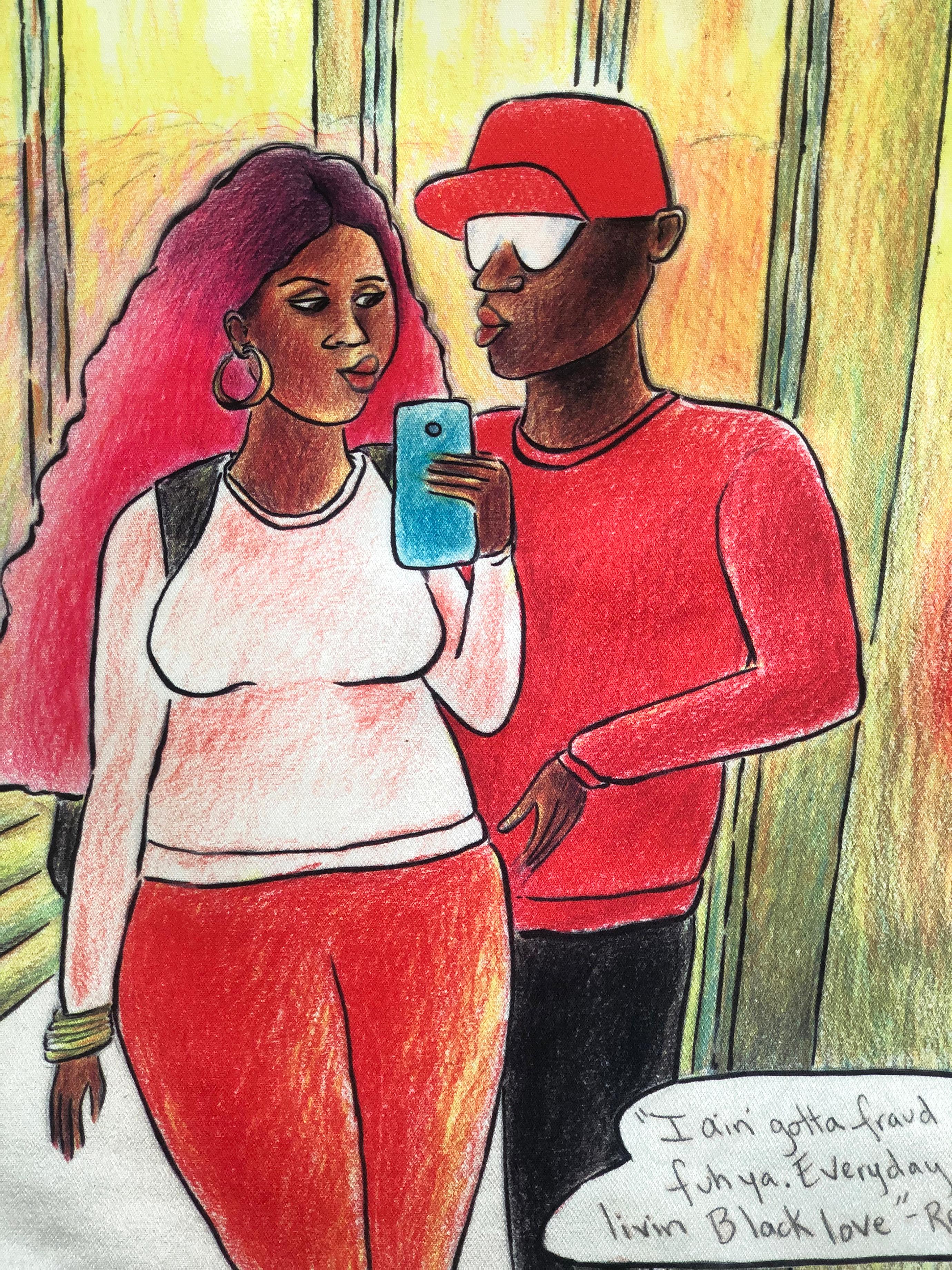 "The Rapper With The Pink Hair" colored pencils on archival paper