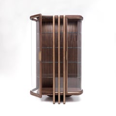 Zebra and Brass 2-Door Display Cabinet