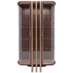 Zebra and Brass 2-Door Display Cabinet