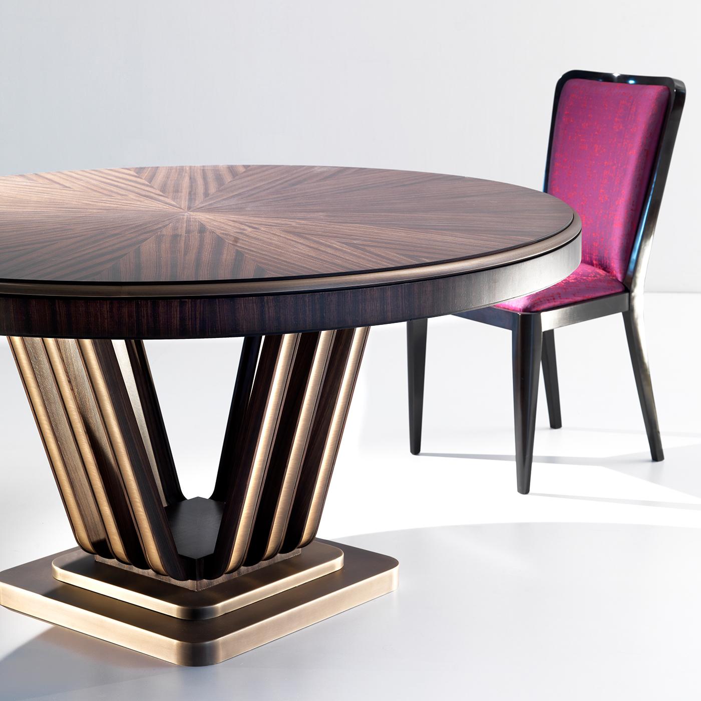 Modern Zebra and Brass Dining Table For Sale