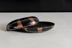 Zebra Box in Black Lacquer and Copper by Robert Kuo, Hand Repoussé, Limited