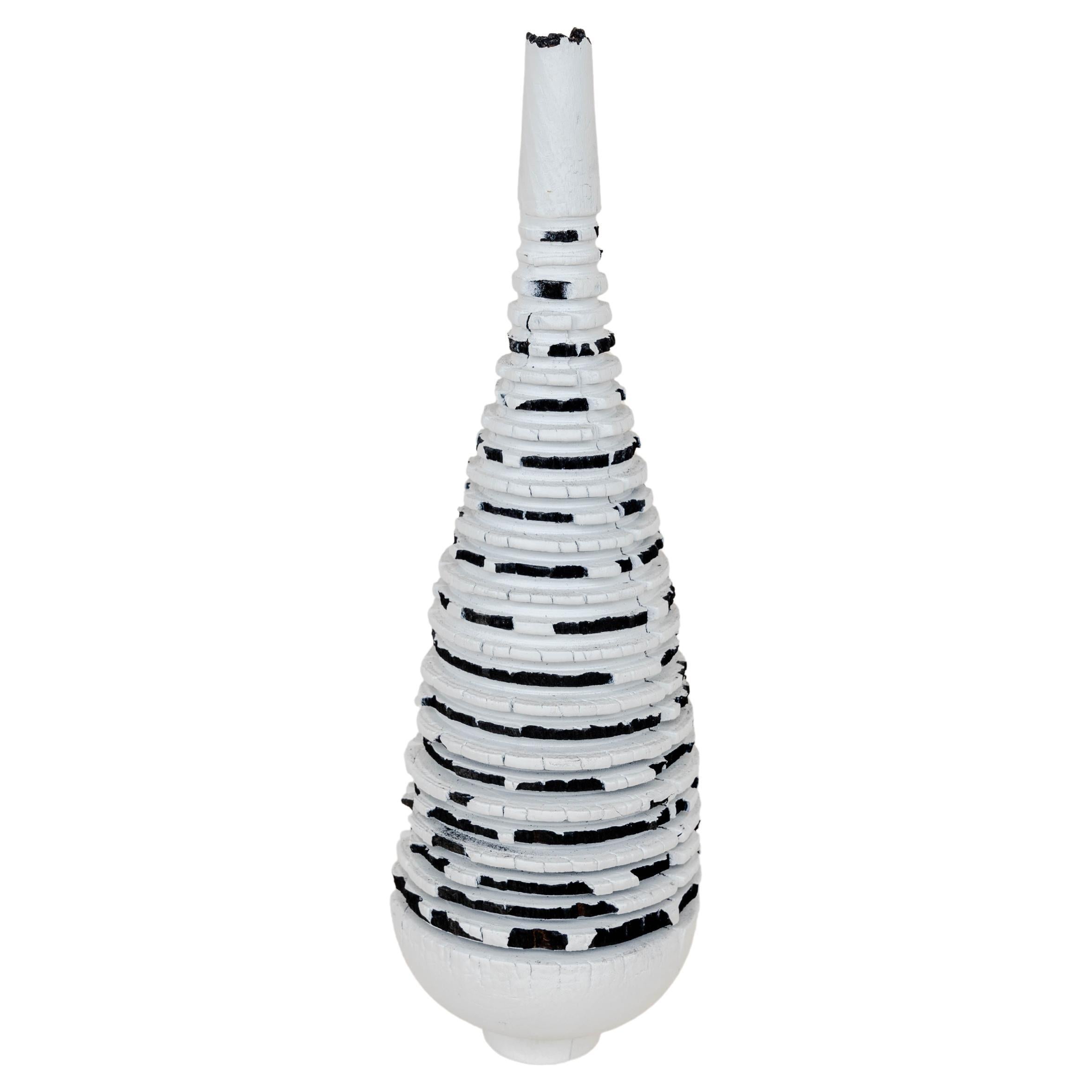 Zebra Burnt Beech Vase by Daniel Elkayam For Sale