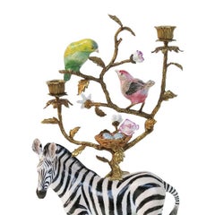 Zebra Candleholder Sculpture