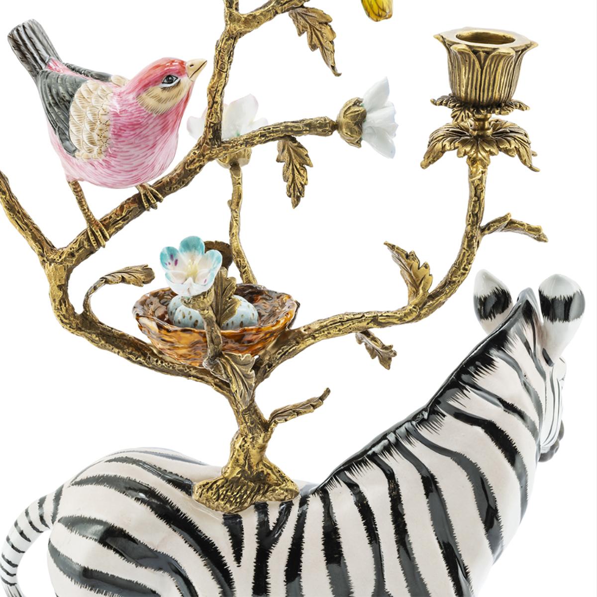 Zebra Candleholder Sculpture In New Condition For Sale In Paris, FR