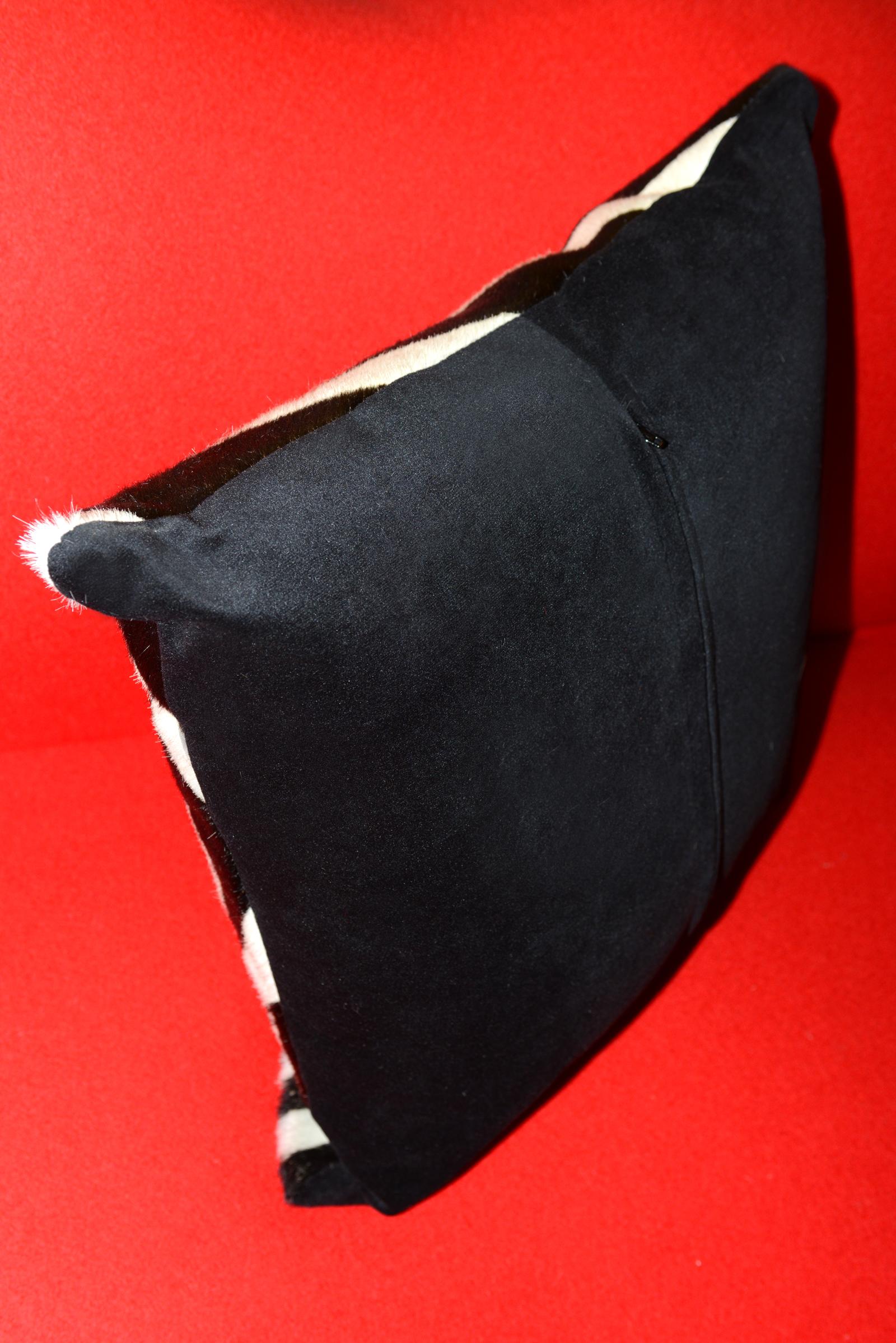 Contemporary Zebra Cushion in Cowhide For Sale