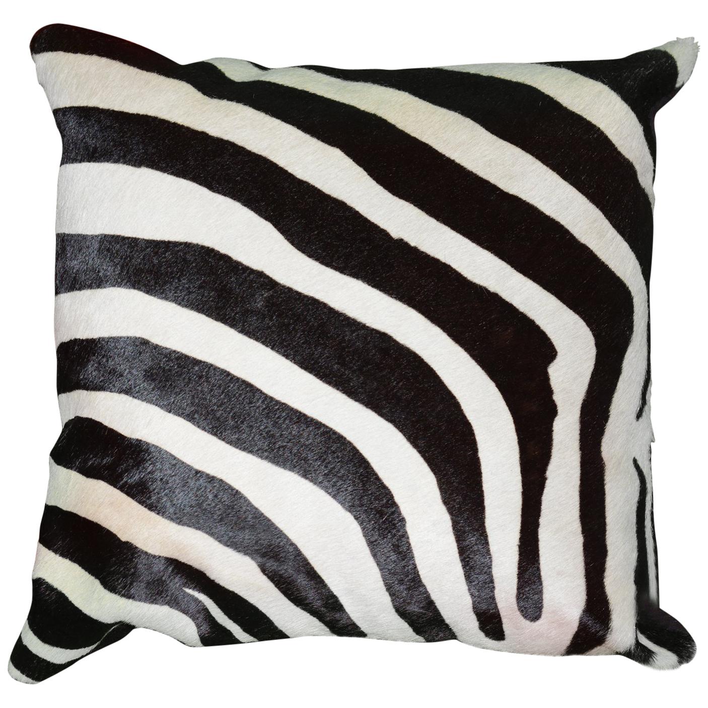Zebra Cushion in Cowhide