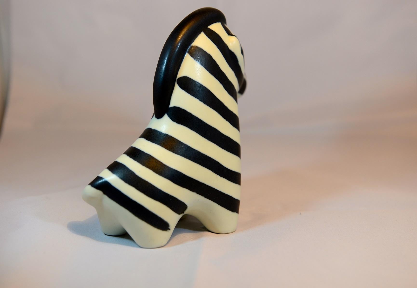 Zebra Figurine Stoneware by Taisto Kaasinen, Arabia Finland, 1960s For Sale 3