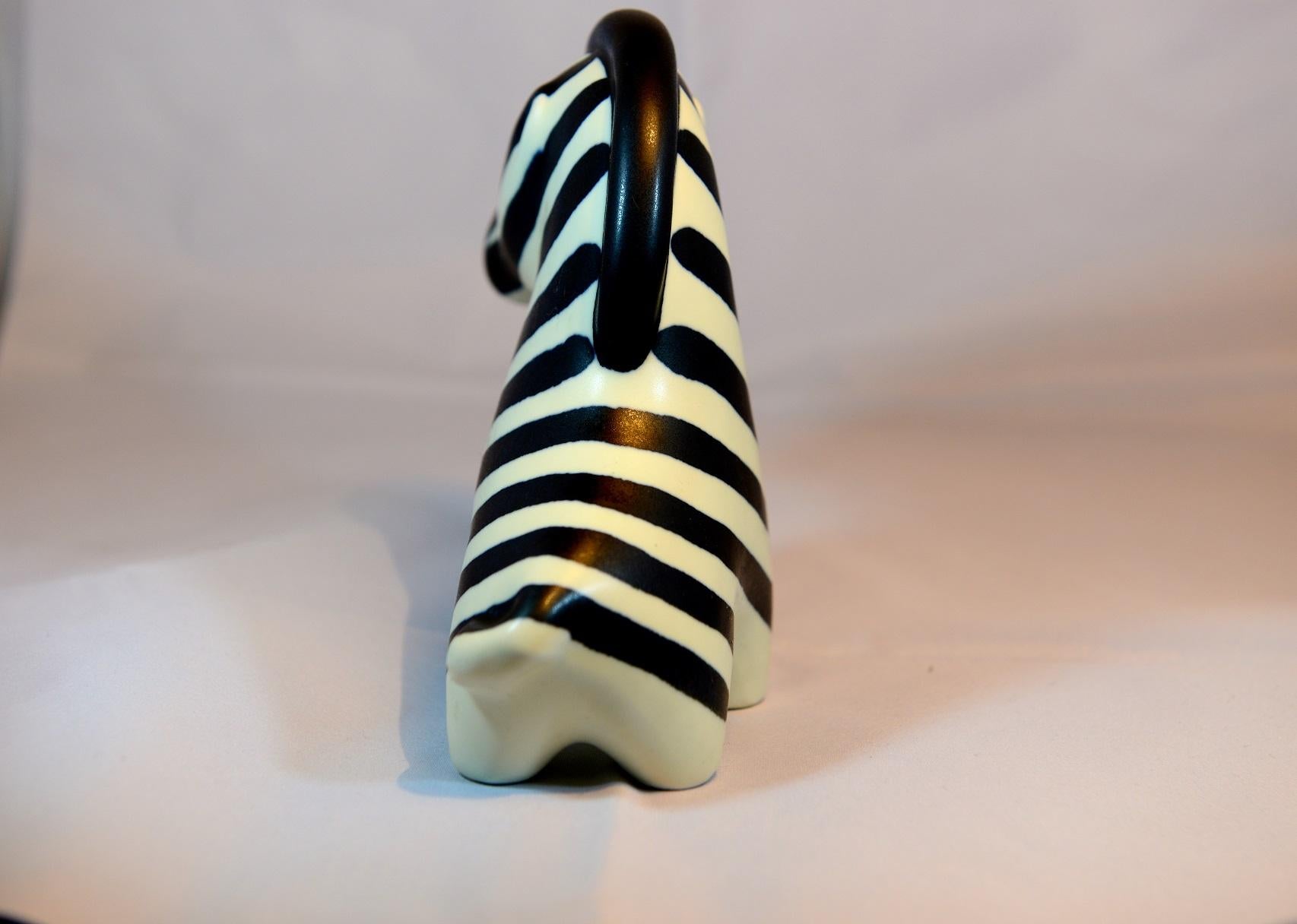 Finnish Zebra Figurine Stoneware by Taisto Kaasinen, Arabia Finland, 1960s For Sale