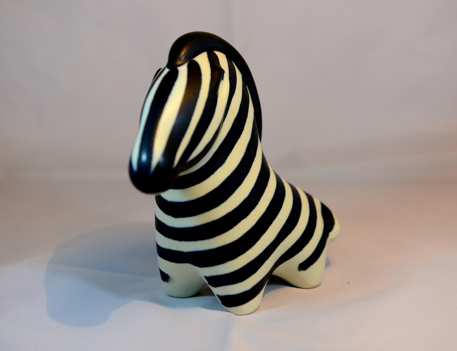 Mid-20th Century Zebra Figurine Stoneware by Taisto Kaasinen, Arabia Finland, 1960s For Sale