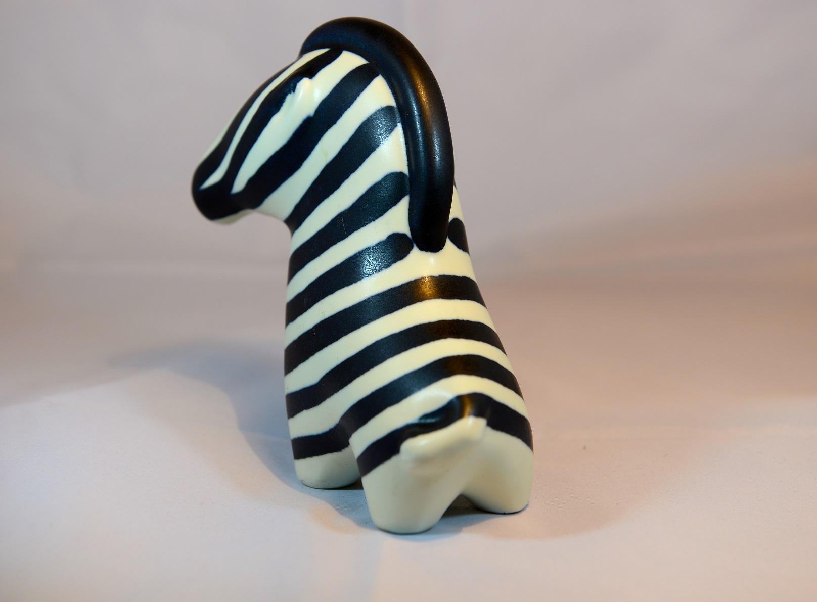Zebra Figurine Stoneware by Taisto Kaasinen, Arabia Finland, 1960s For Sale 1