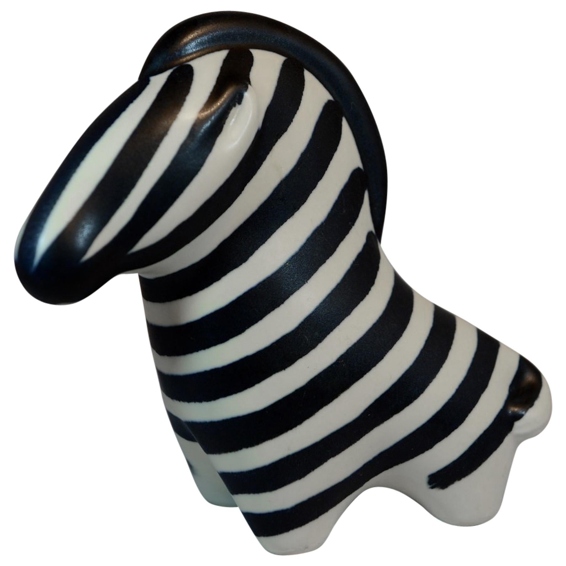 Zebra Figurine Stoneware by Taisto Kaasinen, Arabia Finland, 1960s For Sale