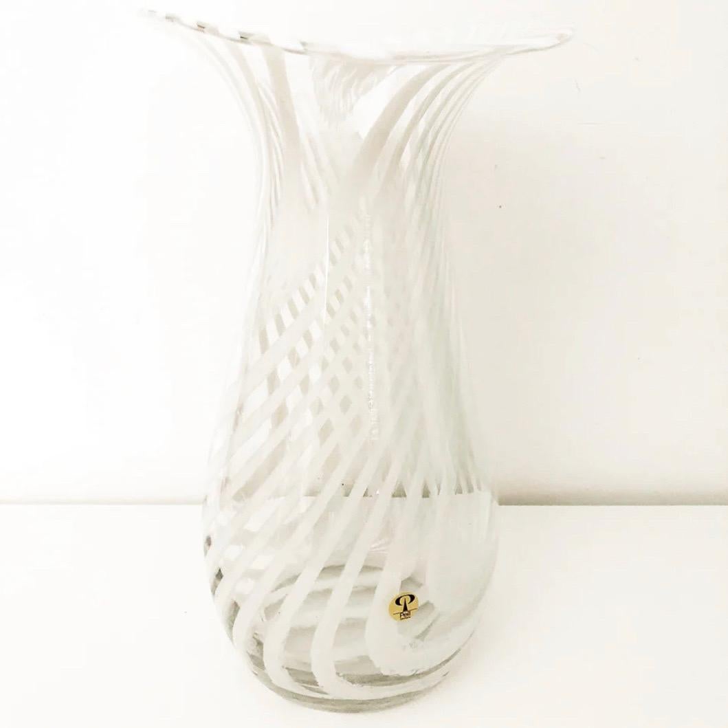 Zebra Glass Vase by Peill & Putzler with Kenya 1970s Design, Art For Sale 4
