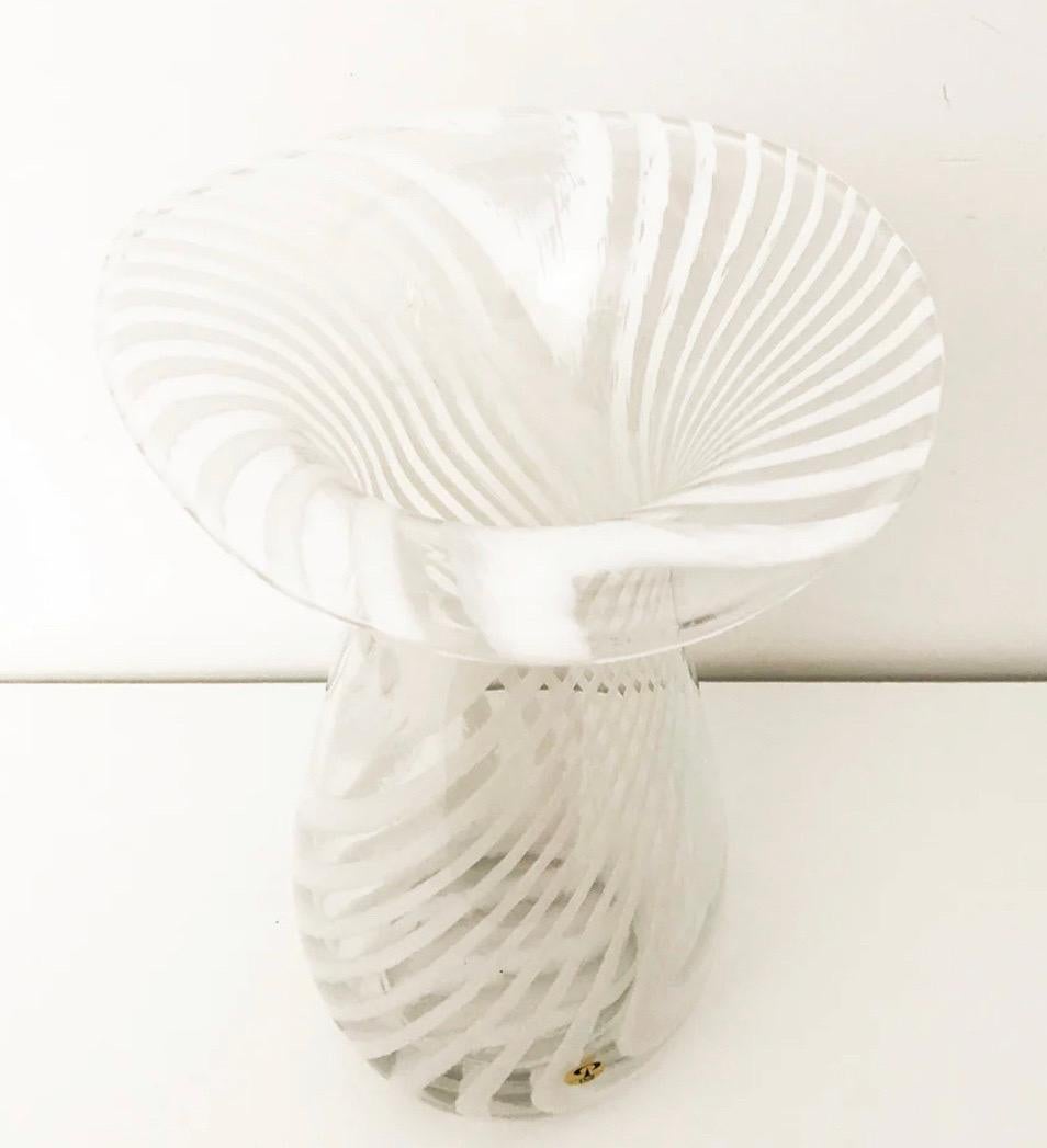 Zebra Glass Vase by Peill & Putzler with Kenya 1970s Design, Art For Sale 1