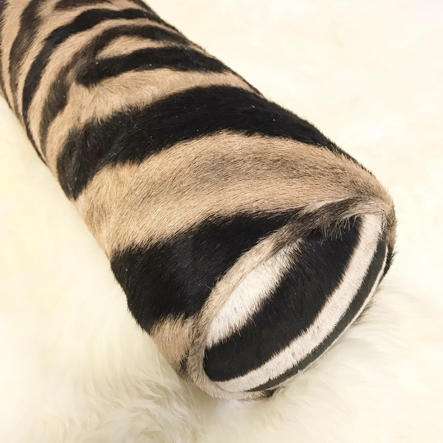Forsyth zebra hide pillows are simply the best. The most beautiful hides are selected, hand-cut, hand stitched, and hand-stuffed with the finest goose down. Each step is meticulously curated by Saint Louis based Forsyth artisans. Every pillow is a