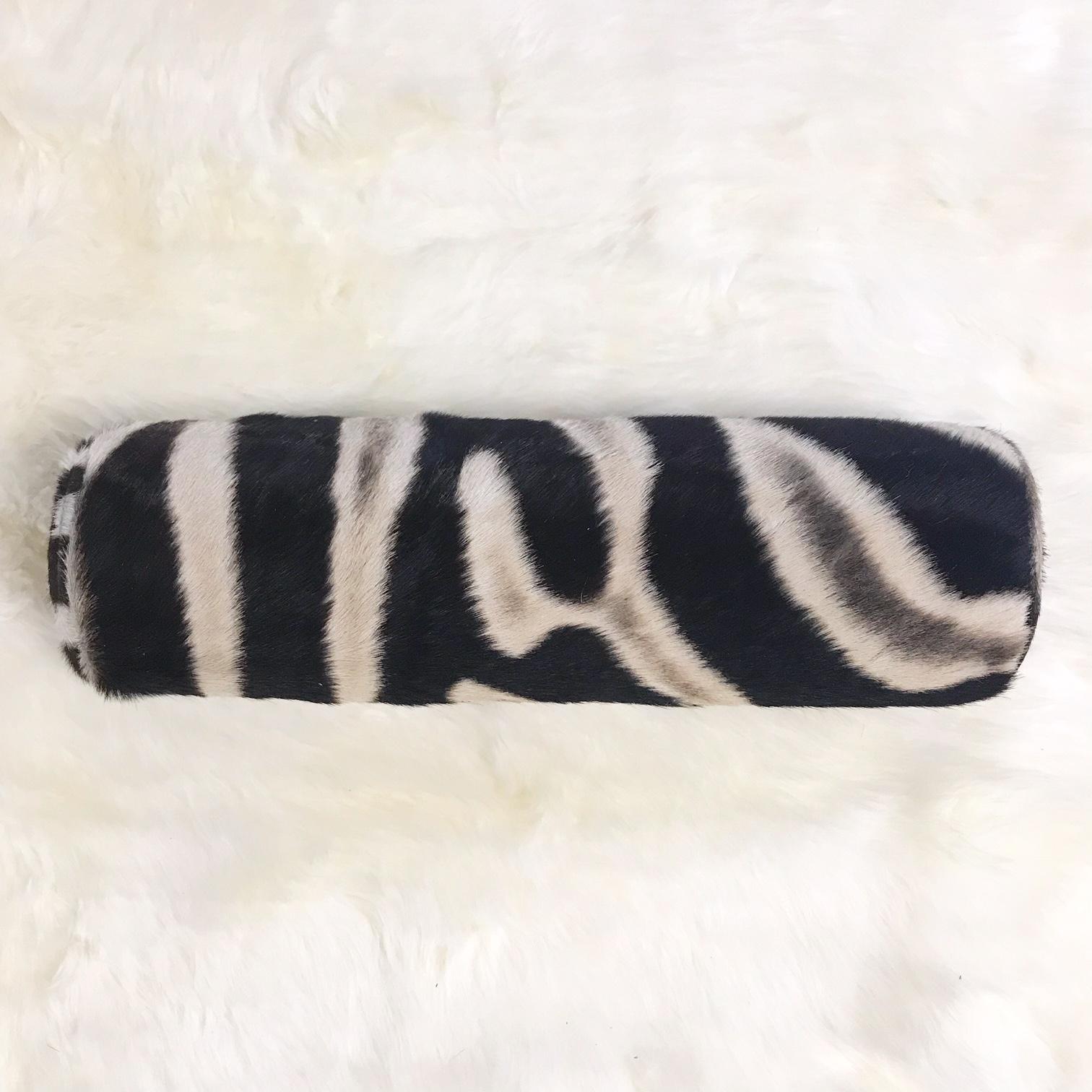 Forsyth Zebra Hide Bolster Pillow In Excellent Condition For Sale In SAINT LOUIS, MO