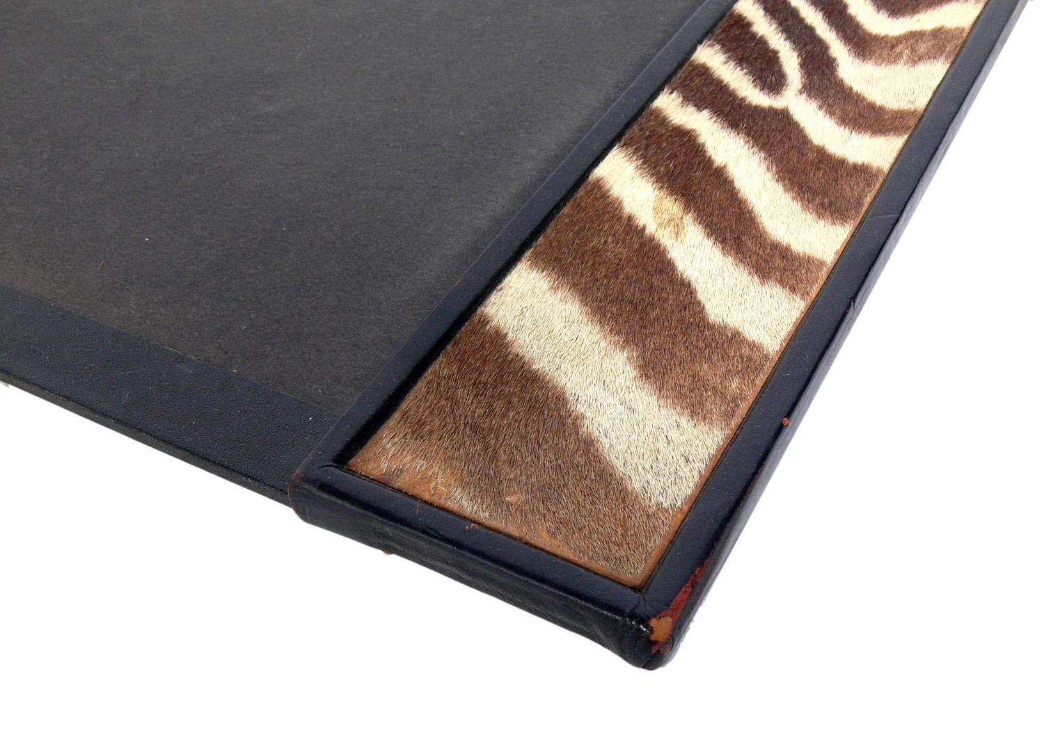 Mid-20th Century Zebra Hide Desk Set