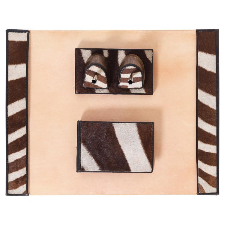 Zebra Hide Desk Set For Sale at 1stDibs