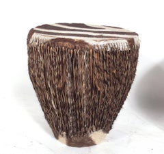 Zebra Hide Drum End Tables