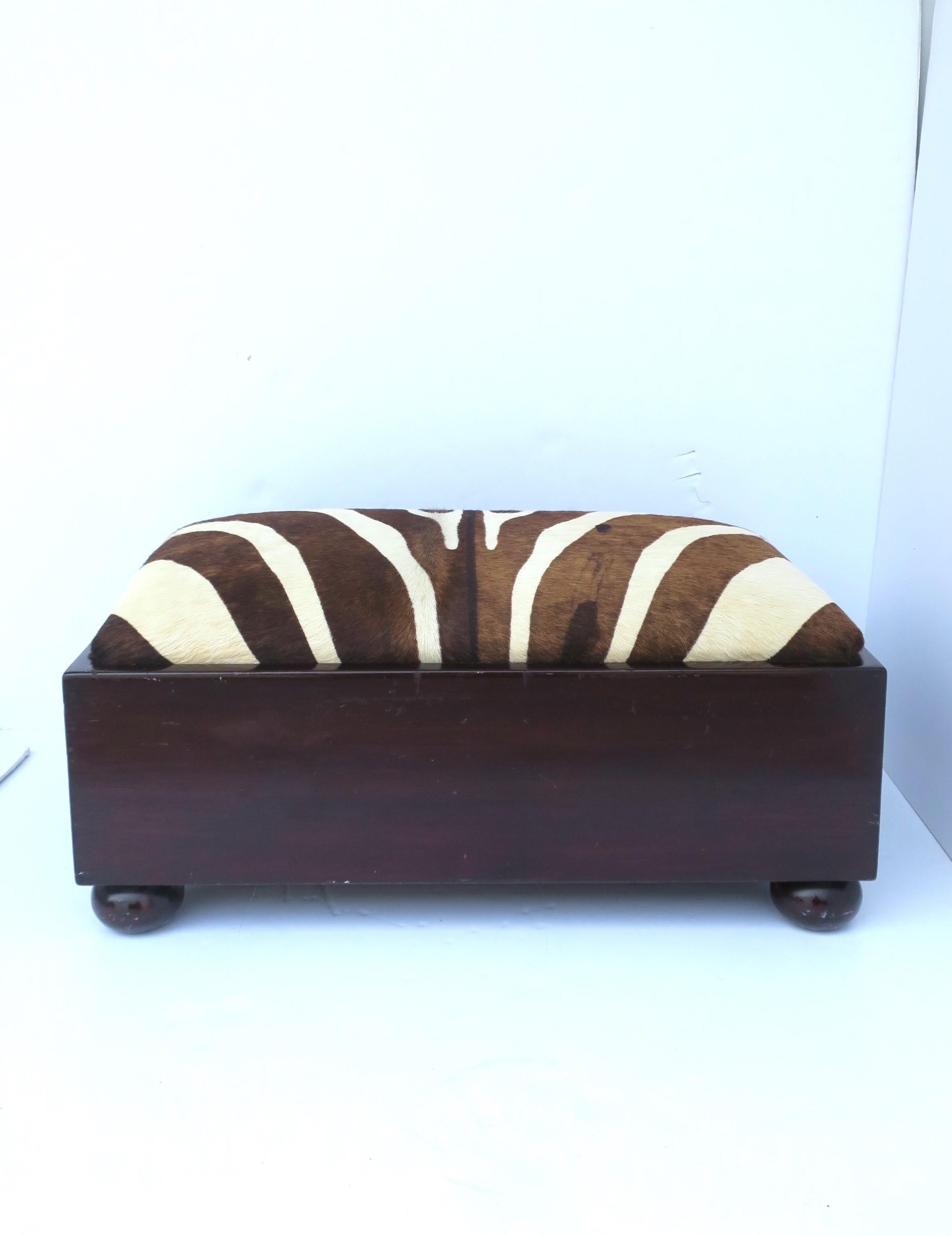 Zebra Hide Footstool  For Sale 3