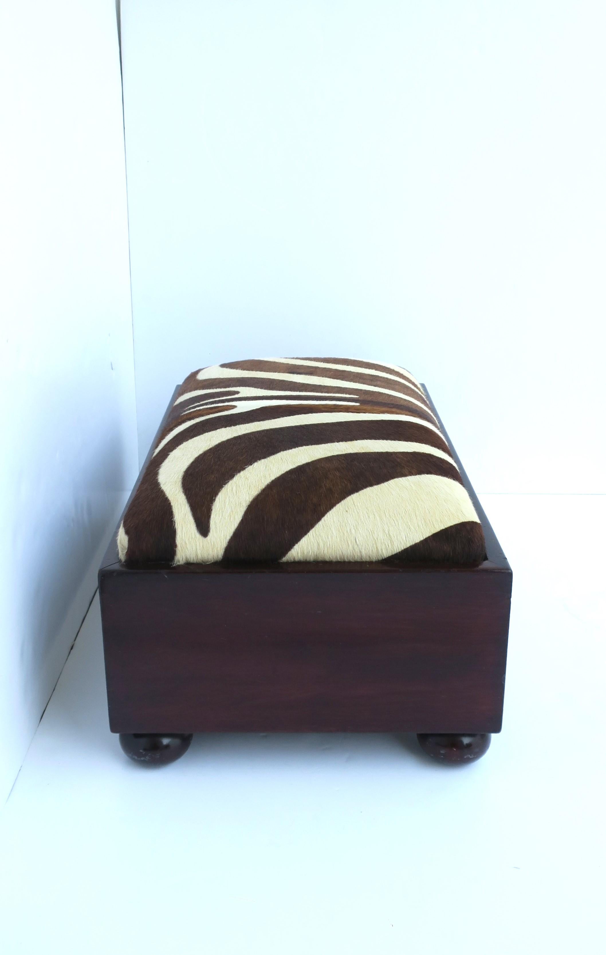 Zebra Hide Footstool  For Sale 1