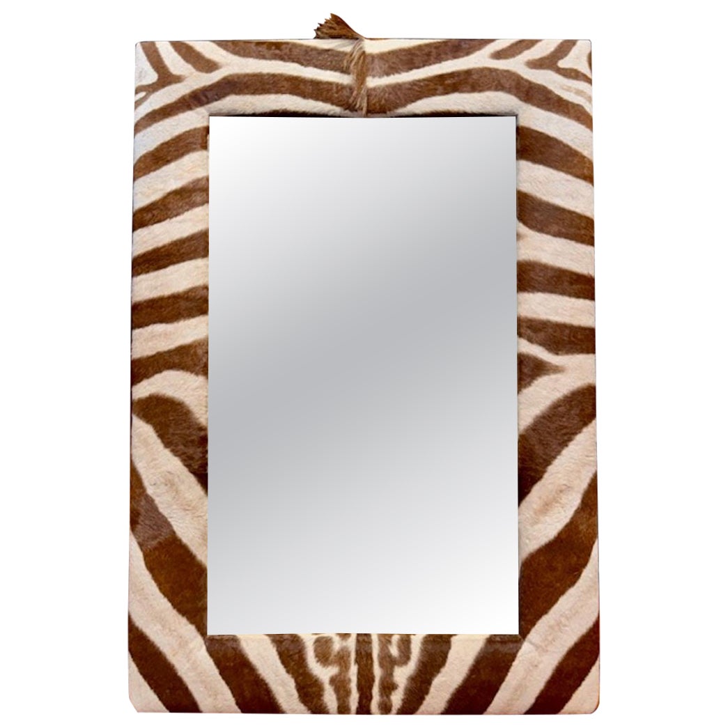 Miroir en peau de zèbre en vente