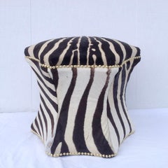 Zebra Hide Ottoman