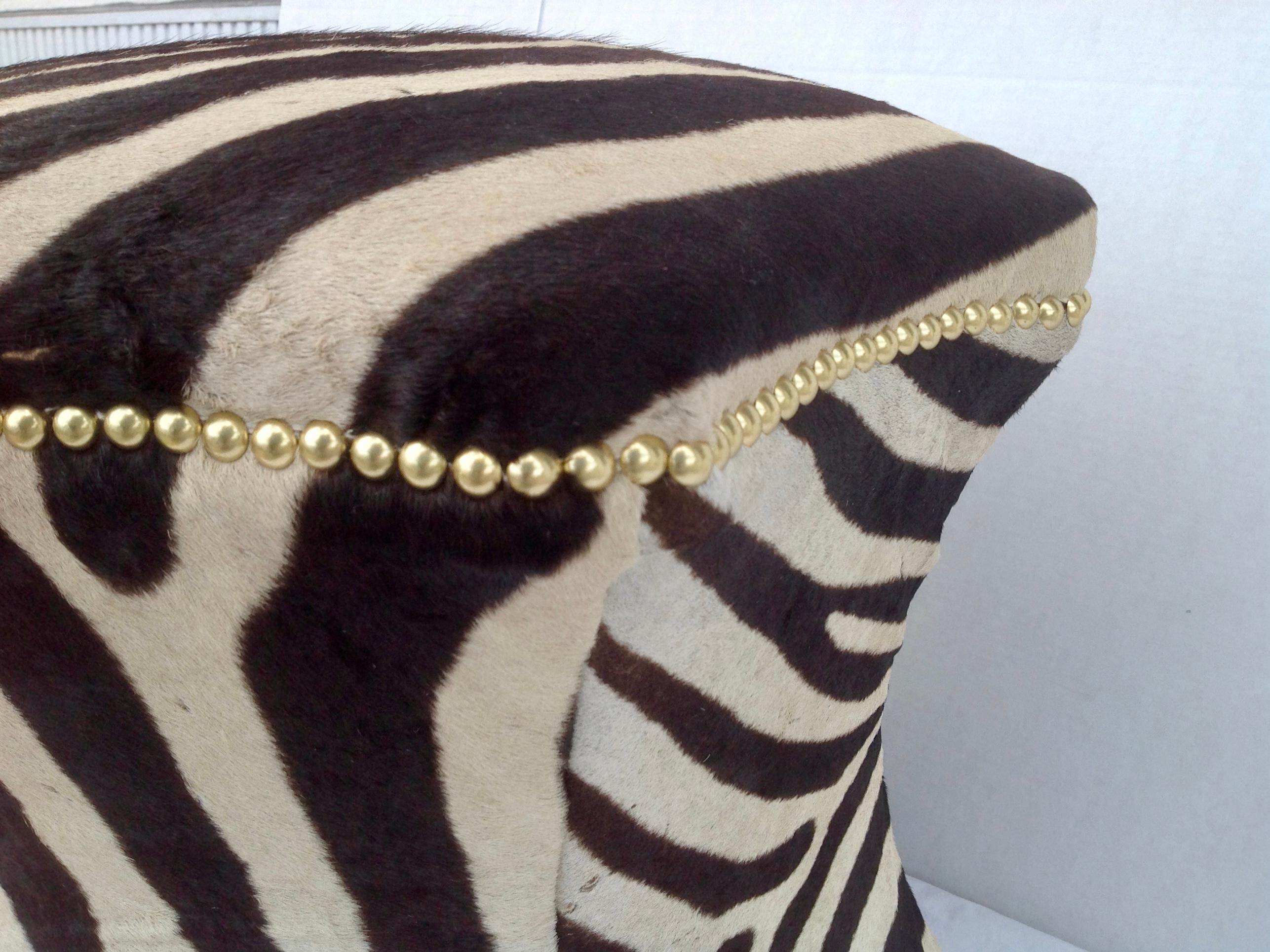 Zebra Hide Ottoman 4