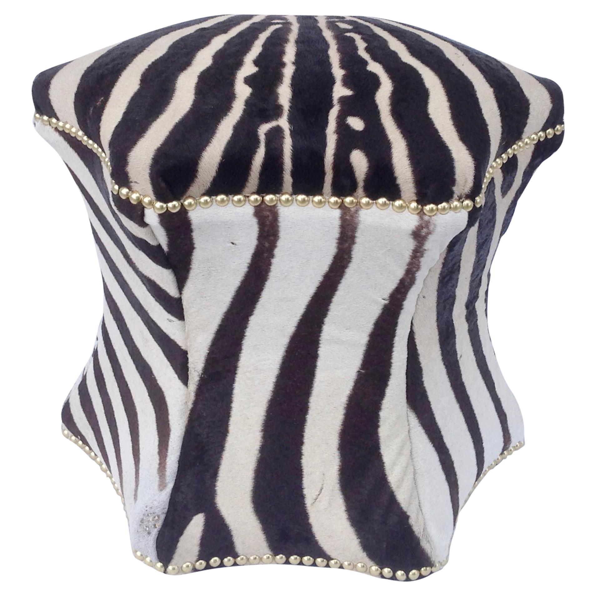 Zebra Hide Ottoman